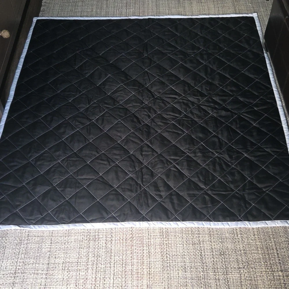 Love Mom Quilted Blanket - Red and Blue 60 In X 56 In